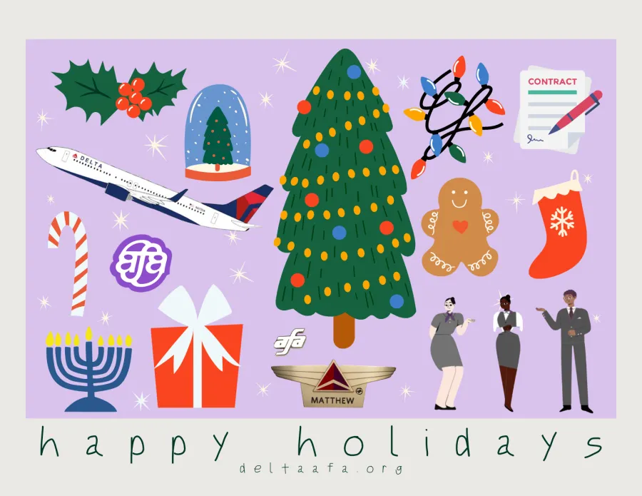 Happy Holidays with trees, planes, menorahs, contracts and more